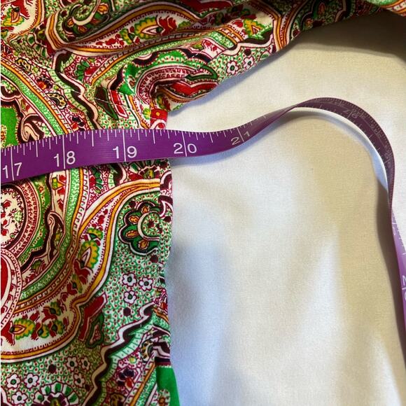 Talbots Mutli-Colored Ornate Paisley Print Button Front Blouse, Size 14 - Picture 6 of 7